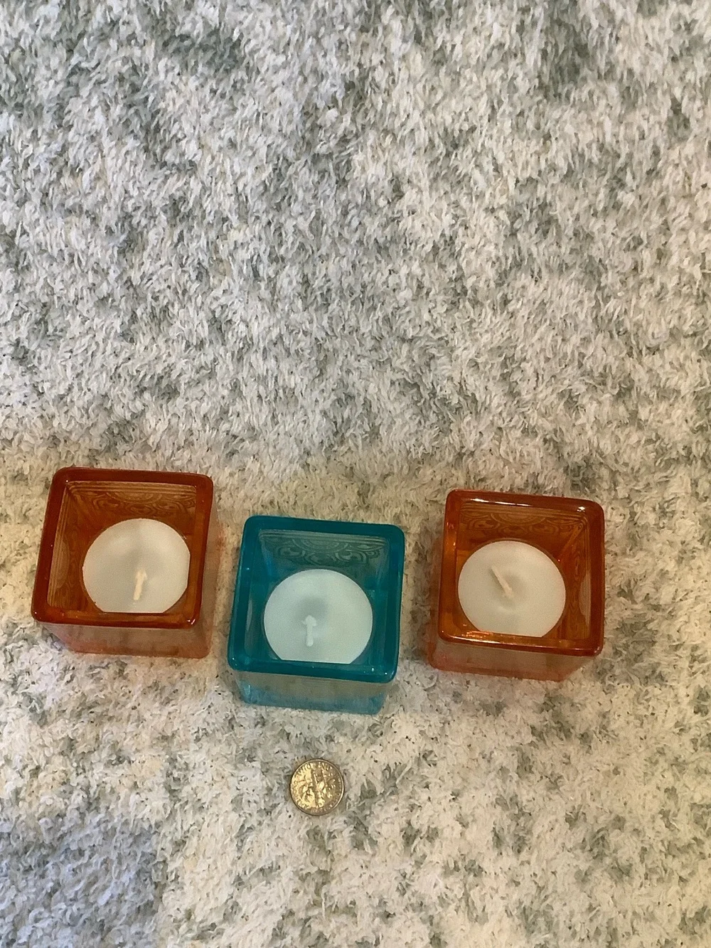 Decorative Bohemian Moroccan Stylized Small Glass Candles NWT Set of 3